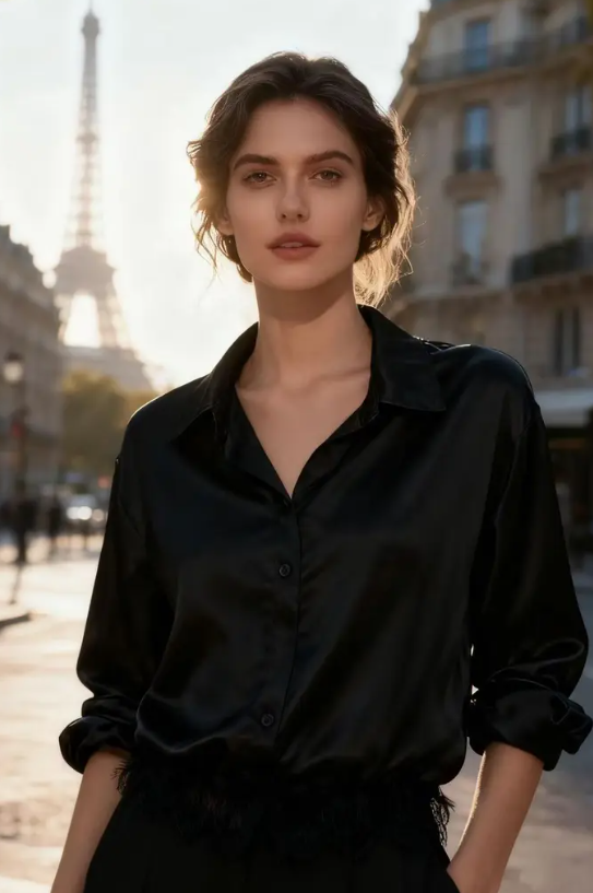 Chemise en satin femme