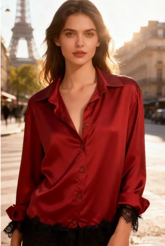 Chemise en satin femme